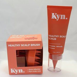 Kyn Healthy Scalp Scrub 3.38 fl oz and Scalp Brush Exfoliate, Detoxify & Renew
